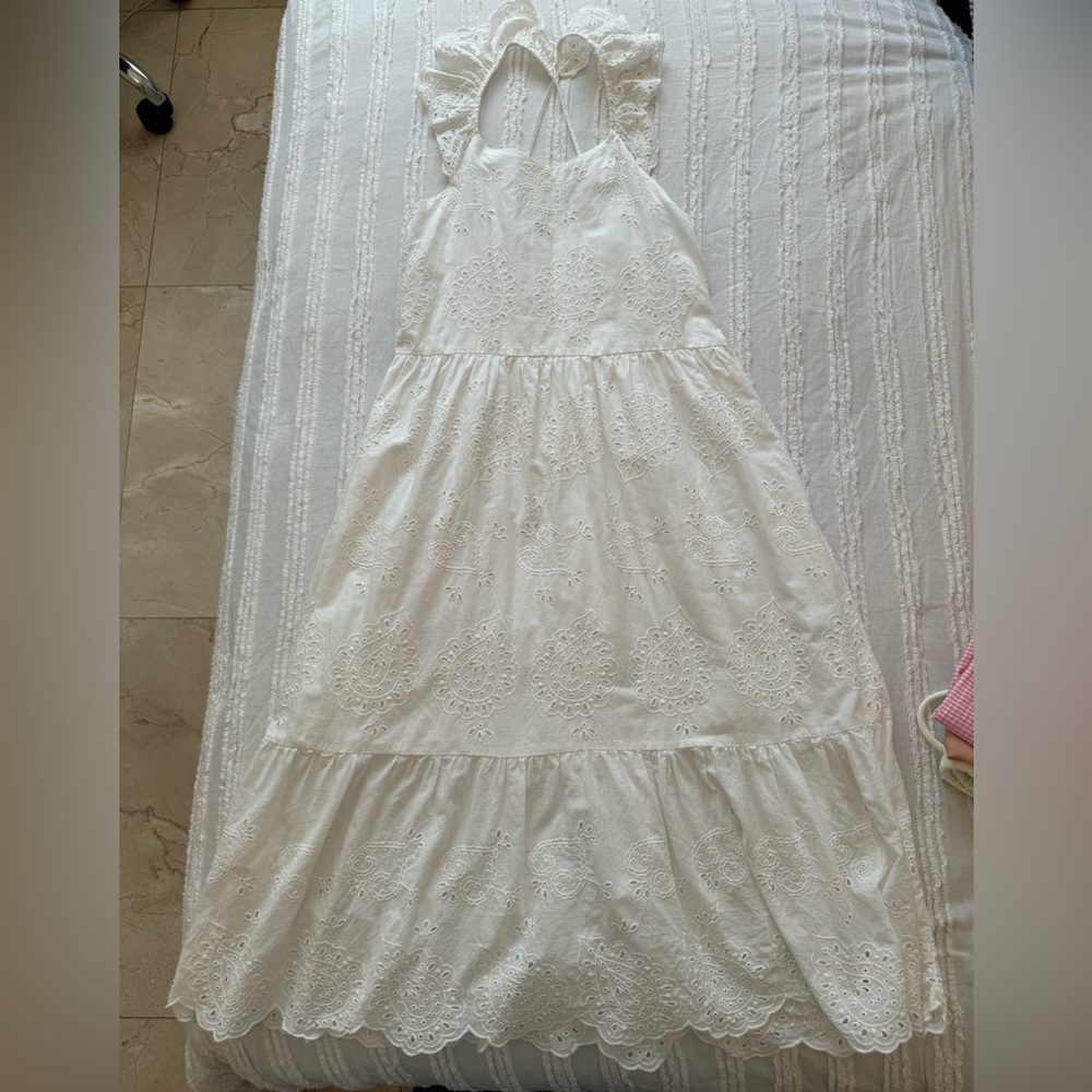 Zara Kids white embroidered maxi dress | Girls’ size 13-14